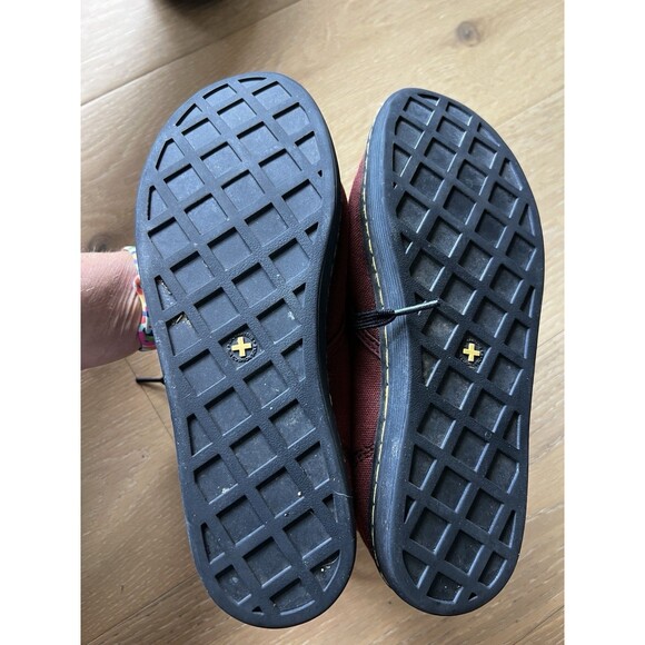 Dr Doc Martens Burgundy Red Canvas Shoreditch Lace Up Airwave Combat Boots Sz 8 - Picture 7 of 9